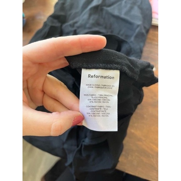 Reformation Black & White Contrast Mini Dress - Size 4 - Picture 7 of 8